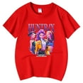 thumbnail image 1 of Girls Tops Tees Shirts Short Sleeve Style Casual Summer Round Neck for Ages 3 to 13 Wear Red,160, 1 of 2