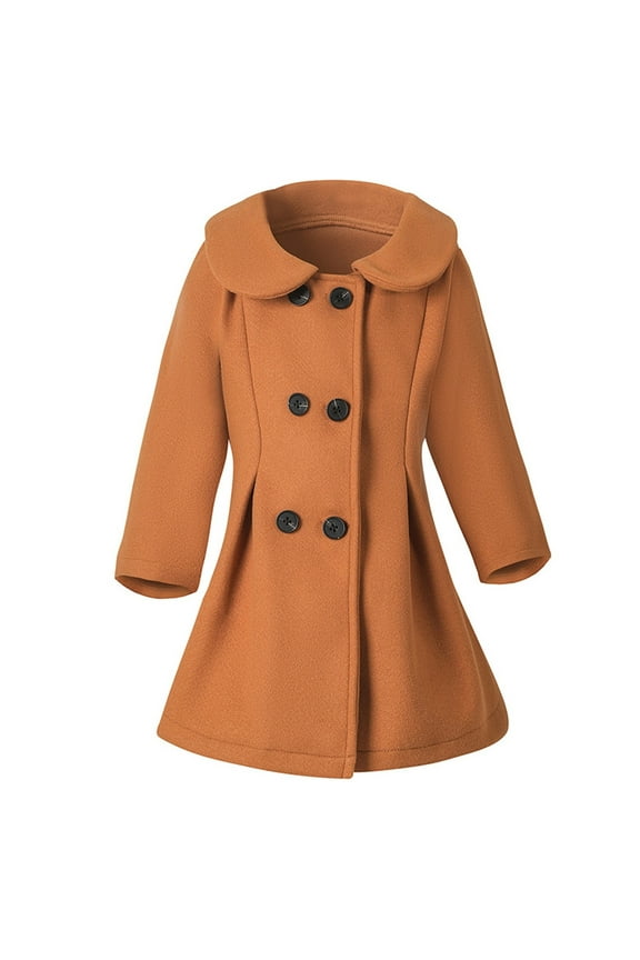 Girls Tops Toddler Boys Girls Wool Coat Winter Warm Coat Kids Jacket Outwear Clothes Crop Tops Baby Girl Girl Camisole Cold Shoulder 3 4t Shirts Long Sleeve Shirts Size 6 Toddler Fitted Red 5-6 Years