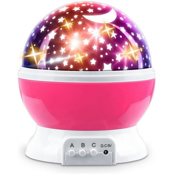 Girls Toys Age 6-8 Star Projector Night Light for Kids Glow in The Dark Stars Room Lights Birthday Gifts for 2-9 Year Old Girls Teen Baby Toddler - Pink