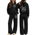 thumbnail image 1 of Girls Tracksuits Kids Size 5-6 2 Piece Outfits Solid Full Zip Up Hoodie Jacket Sweatshirt with Pockets and Wide Leg Sweatpants Casual Lounge Activewear Fall Clothes, 1 of 7