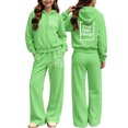 thumbnail image 1 of Girls Tracksuits Tween Size 11-12 2 Piece Outfits Solid Full Zip Up Hoodie Jacket Sweatshirt with Pockets and Wide Leg Sweatpants Casual Lounge Activewear Fall Clothes, 1 of 7