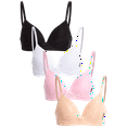 thumbnail image 1 of Girls' Training Bra - 4 Pack A-Cup Molded Wire-Free Microfiber Bralette (32A-36A), 1 of 7