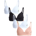 thumbnail image 1 of Girls' Training Bra - 4 Pack A-Cup Molded Wire-Free Microfiber Bralette (32A-36A), 1 of 5