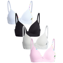 Girls' Training Bra - 4 Pack A-Cup Molded Wire-Free Microfiber Bralette (32A-36A)