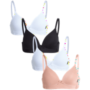 DELIA*S Girls' Training Bra - 4 Pack A-Cup Molded Wire-Free Microfiber Bralette (32A-36A)