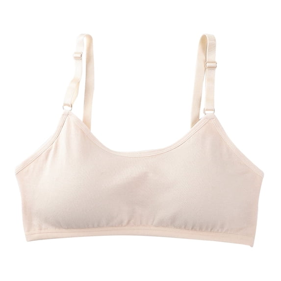 1pc Girls Training Bra Cotton Sport Crop Cami Bras for Teens with Adjustable Straps for Big Girls 9-16 Years