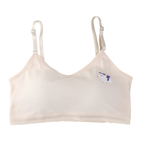 Girls Training Bra - Crop Training Bras for Girls with Adjustable Straps Beige 12-15 Years