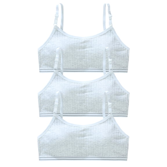 Girls Training Bra Fit for 10-16 Years Cotton Padded Wire Free Push Up Sports Training Bras Running Bra Solid