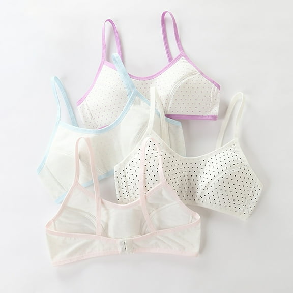 Girls Padded Training Bras 11-15 Teen Student Teens & Big Girls Cotton Breathable Bra Wire Free Push Up with Adjustable Straps