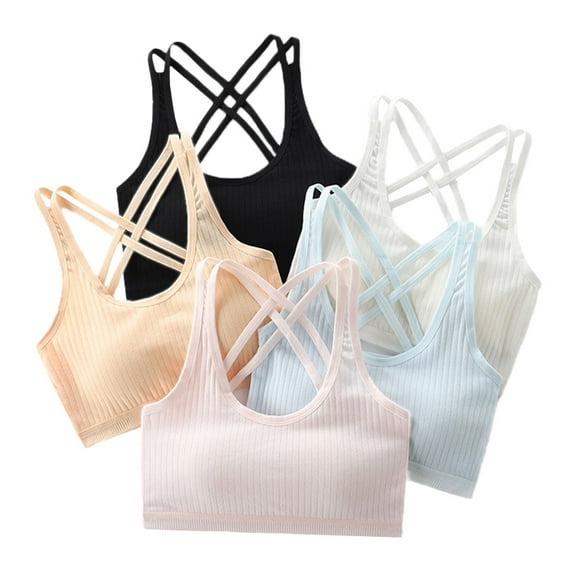 Girls Training Bra 11-15 Teen Student for Teens & Big Girls Cotton Breathable Cami Bra Elastic Shoulder Straps with Adjustable Straps