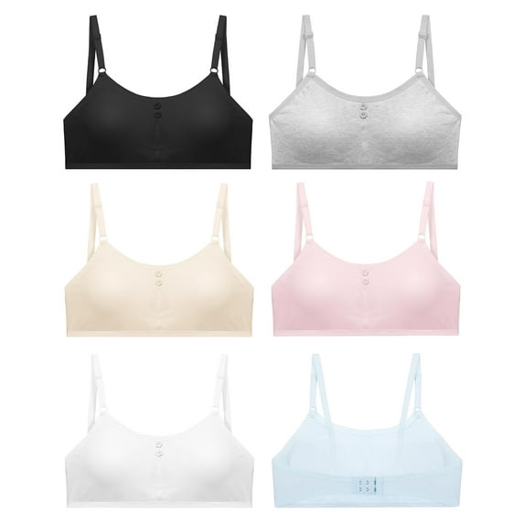 Girls Training Bra Fit for 12-16 Years Teen Girls Elastic Shoulder Straps Breathable Teen Sports Bra Running Bra Solid