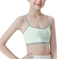 thumbnail image 1 of Girls Training Bra, Soft Bralette, 3-6 Pack, Double Layer Design, No Pads Light Green 10-13 Years, 1 of 6