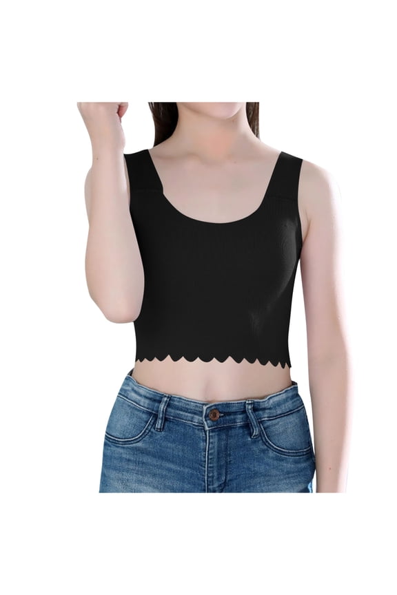 Girls Training Bra Tank Top Elastic Natural Fiber Sponge Pad, Developmental Period Intimates for Teen Girls, for 7-15