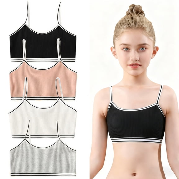 Girls Training Bra Teen Developed Training No Wire Kids Sports Kids Bras Teens 7-13 Years