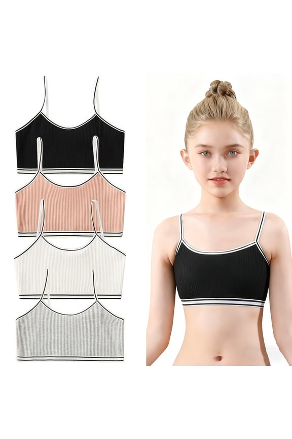 Girls Sports Bras Developed Training No Wire Kids Sports TrainerBras for Women Teens 7-13 Years