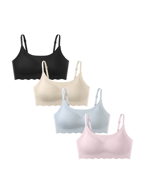 Girls Training Bra Teen Developed Training Lightly PaddedNo Wire Tween BraAdjustable ABC-Cup