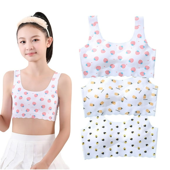 Girls Training Bra Teen Developed Training Lightly TrainerNo Wire Girls Training Bra Teens Girls Bra with Removable Mini-A Cup Pad, 10-16 Years