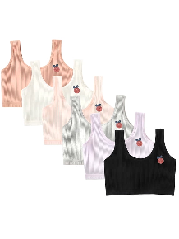 Girls Training Bra Teen Developed Training No Wire Molded Microfiber Tween Bra Teens 7-13 Years