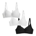 thumbnail image 1 of Girls Training Bra Teen Lightly Padded Cotton Developed Bra Solid Adjustable Straps No Wire A-Cup, 1 of 5