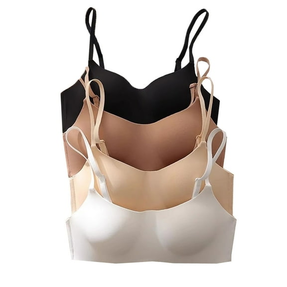 Girls Training Bra Teen Molded Microfiber Thin Cotton Breathable Teenage Girl Clothes Adjustable Straps No Wire A-Cup