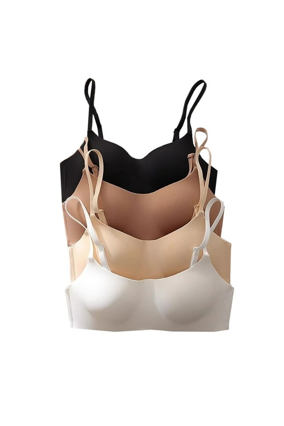 Girls' Training Bras Molded Microfiber Thin Cotton Breathable Little Girl Bras Adjustable Straps No Wire A-Cup