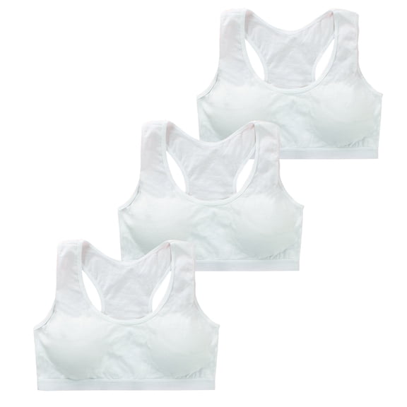 Girls Training Bra Teen Thin Cotton Breathable Kids Sports No Wire Soft PaddedBras