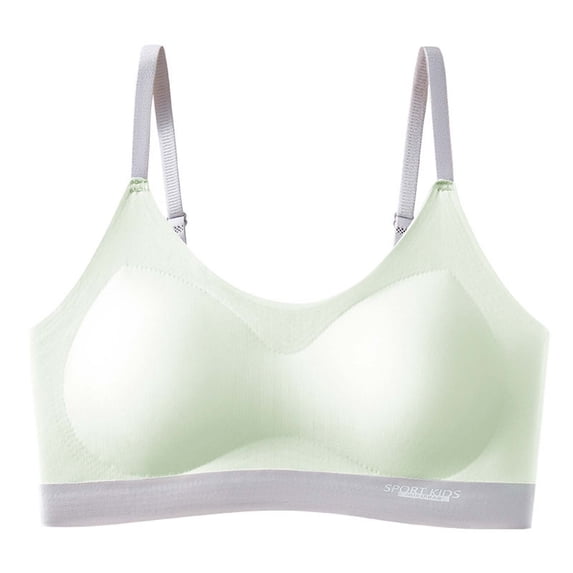 Girls Training Bras 7-8 8-10 10-12 Cotton Racerback Sports Bra for Girls No Pads, Chest Double Lined Green 11 Years