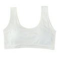 thumbnail image 1 of Girls Training Bras Ages 12 Racerback Seamless Wireless Sport Bra Soft and Breathable Cotton Undies Clothes Solid Color Big Girl's Padded Bralette White 10-12 Years, 1 of 4