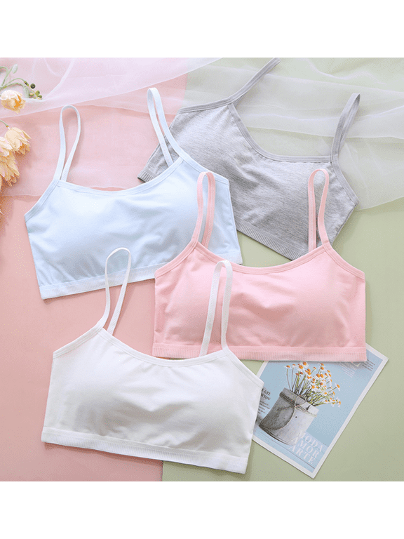 Girls' Training Bras Cotton Developed Lightly Padded No Wire Tween Bra