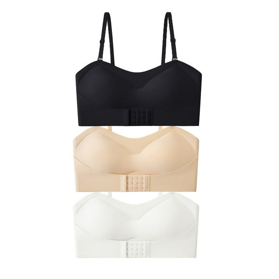 Girls' Training Bras Lightly Padded Cotton Developed Bras for Small Breasts Adjustable Straps No Wire A-Cup