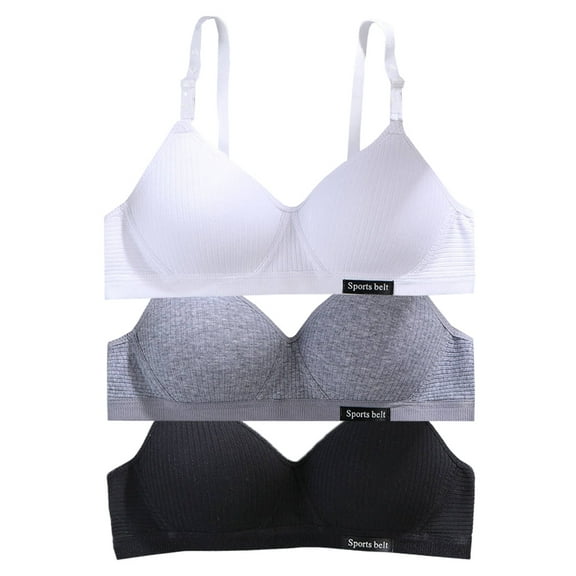 Girls' Training Bras Lightly Padded Developed Training Teen Girls Bras Adjustable Straps No Wire A-Cup