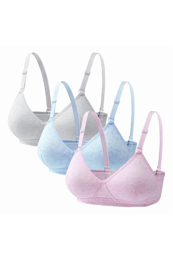 Girls' Training Bras Molded Microfiber Developed Training No Wire Bra PaddedNo Wire A-Cup
