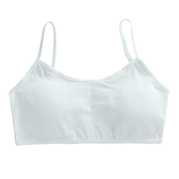Girls' Training Bras Seamless Soft Cotton Bras with Removable Padding