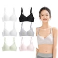 thumbnail image 1 of Girls' Training Bras Thin Nylon Breathable Lightly Padded No Wire Bras for KidsAdjustable AB-Cup, 1 of 4