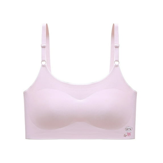 Girls Training Bras Wireless Adjustable Straps Light Padded Sports Bra Seamless for Big Girls 10-16 Years