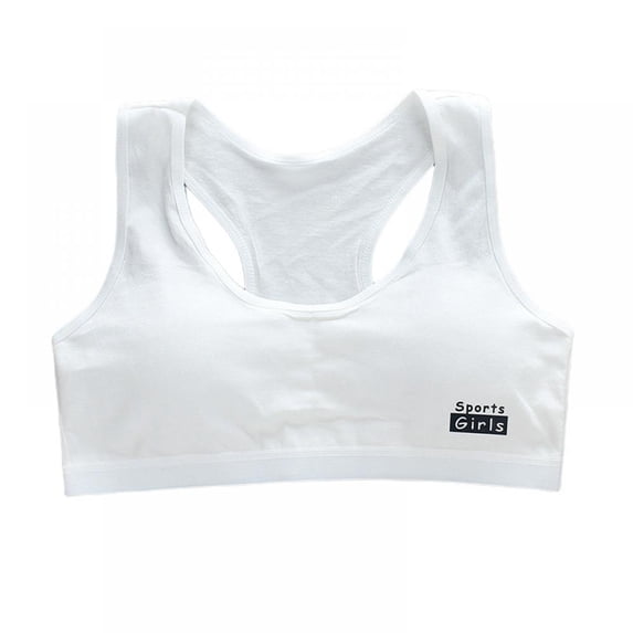 Girls Training Cotton Bras Wireless Light Padded Sports Bra