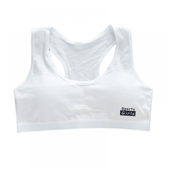 Girls Training Cotton Bras Wireless Light Padded Sports Bra
