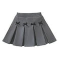 thumbnail image 1 of Girls Trendy Cute Summer Skirts Clearance Girls High Waist Pleated Skirt Plain A-Line Mini Skirt School Uniform Skirts Lining Shorts New Gray 4 Years, 1 of 7