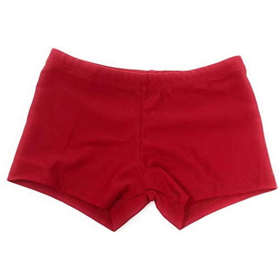 Girls Trendy Designer Dancewear Biker Shorts for Dance and Gymnastics (M, Red)