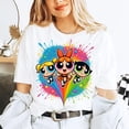thumbnail image 1 of Girls Trio T-Shirt Vibrant Cartoon Tee,White Color,Size 3XL, 1 of 5
