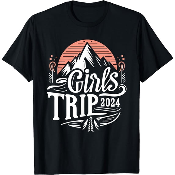 Girls Trip 2024 Mountain Adventure Design T-Shirt