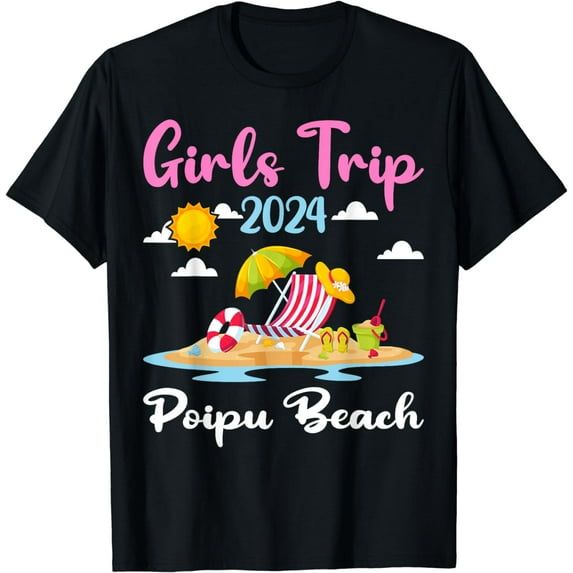 Girls Trip 2024 Summer Vacation Hawaii Poipu Beach T-Shirt