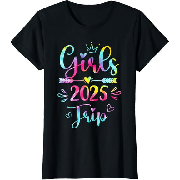 Girls Trip 2025 Weekend Summer 2025 Bestie Vacation Tie dye T-Shirt