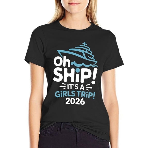 Girls Trip 2026 Women’s Cotton Short Sleeve T-Shirt HD Graphic Print Casual Crew Neck Tee 2XL