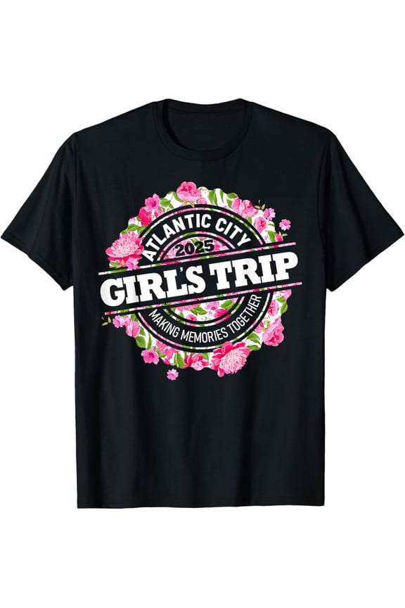 Girls Trip Atlantic City Womens Weekend Birthday Squad T-Shirt Vintage Tee -Birthday Gifts