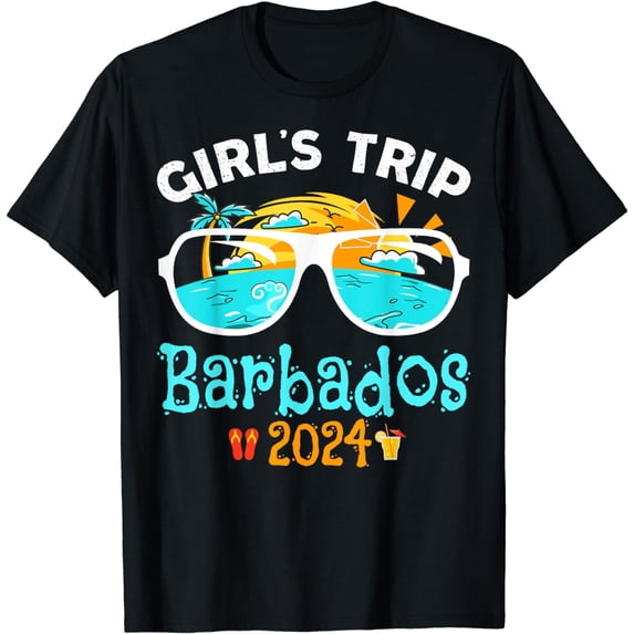 Girls Trip Barbados 2024 Shirt Beach Vacation Birthday Squad T-Shirt