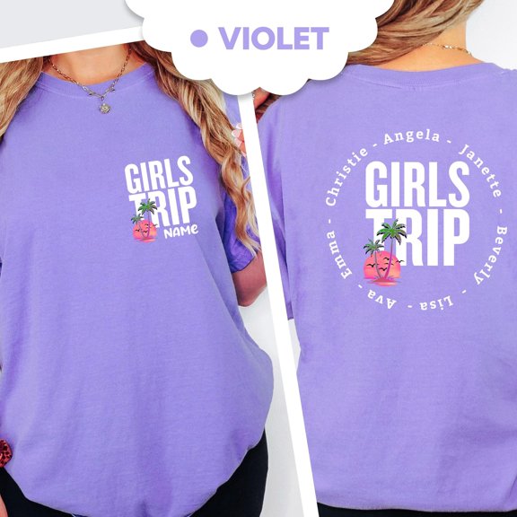 Girls Trip Custom TShirt Vacation Vibes Tee Personalized Girls Trip Shirt Girly Trip TShir