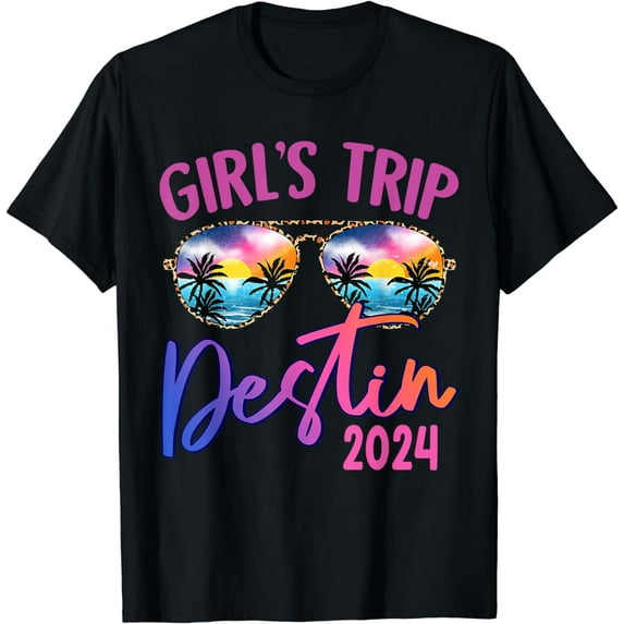 Girls Trip Destin Florida 2024 Sunglasses Summer Girlfriend T-Shirt mens t shirt,black,women,funny,misfits,men,journey