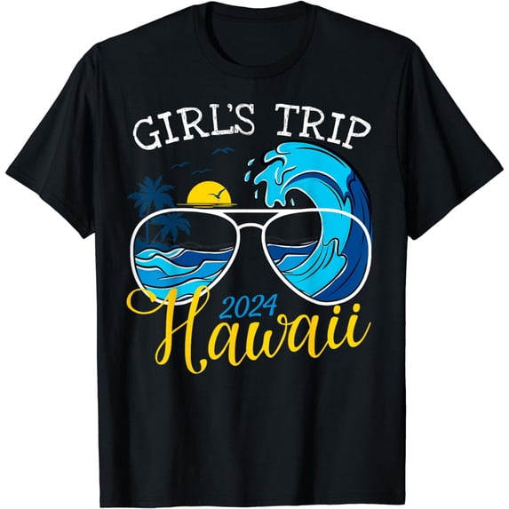 Girls Trip Hawaii 2024 Beach Womens Weekend Birthday Squad T-Shirt