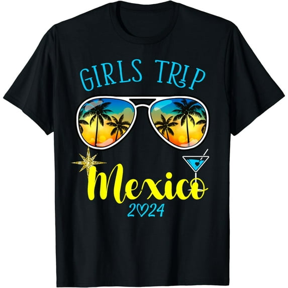 Girls Trip Mexico 2024 Tulum Womens Vacation Birthday Squad T-Shirt